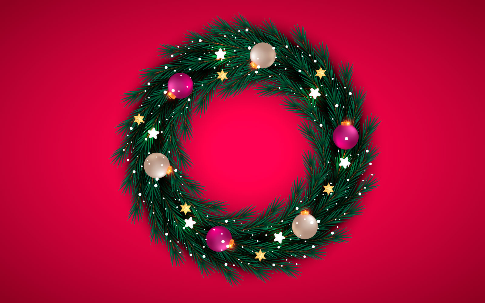 Christmas wreath vector design merry christmas text with garland elements
