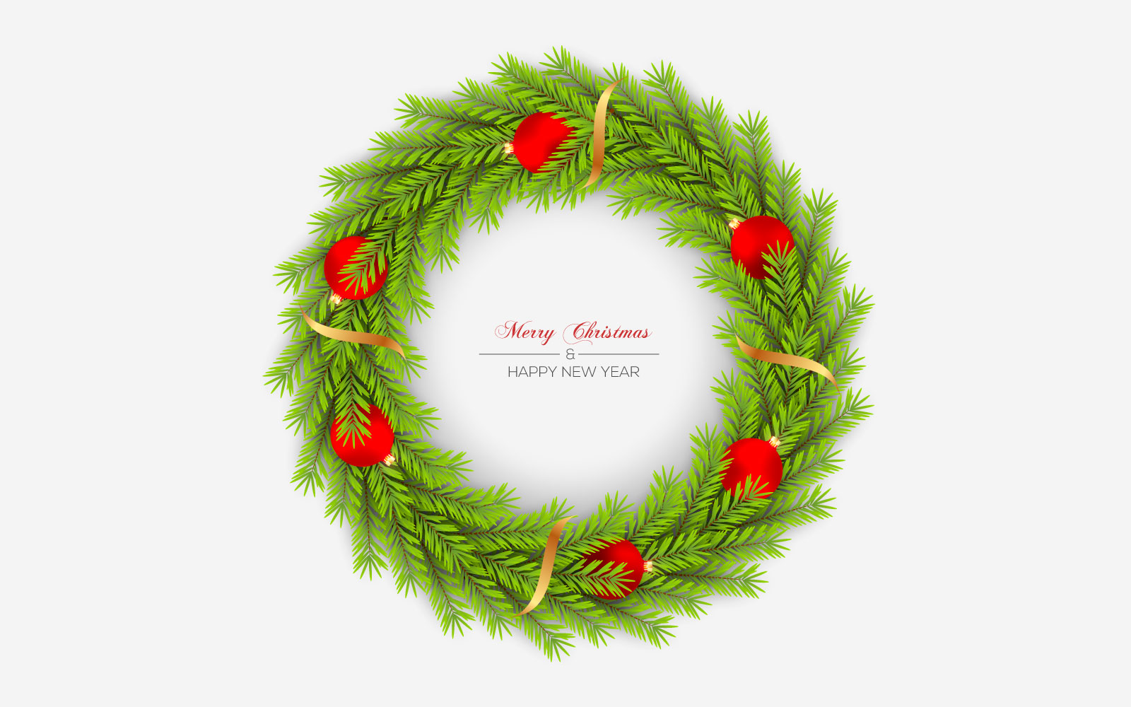 Christmas wreath vector design merry christmas text garland element for xmas greeting card design