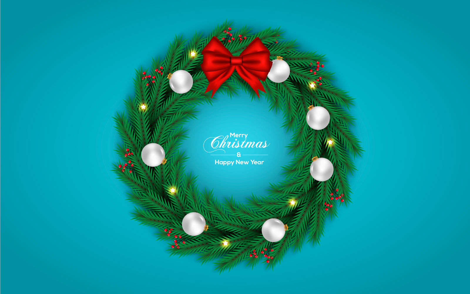 Christmas wreath vector design merry christmas text  garland elements