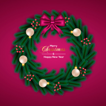 Wreath Christmas Illustrations Templates 297552