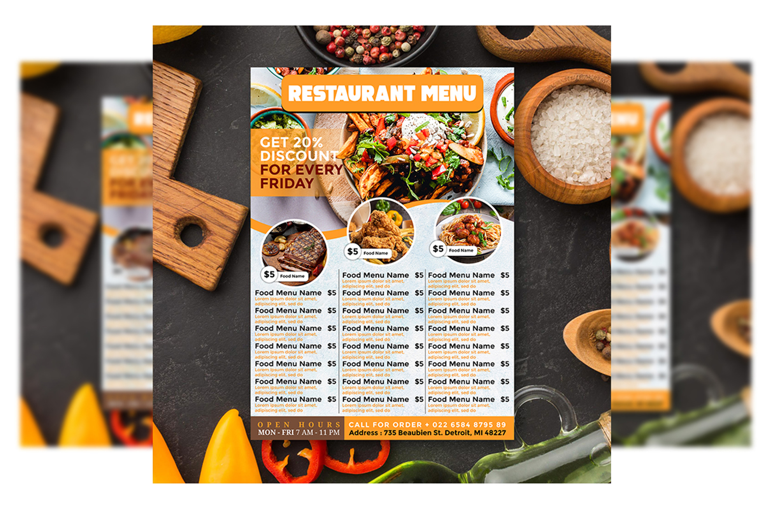 Flyer Menu Design - Flyer Template