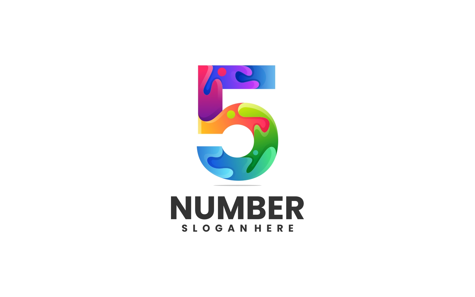 Number 5 Gradient Colorful Logo