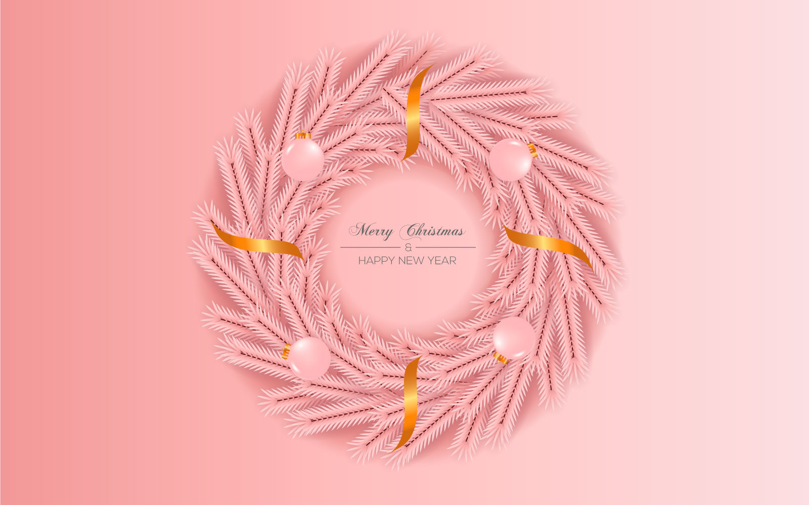 Christmas wreath vector concept design. merry christmas text in grass wreath element