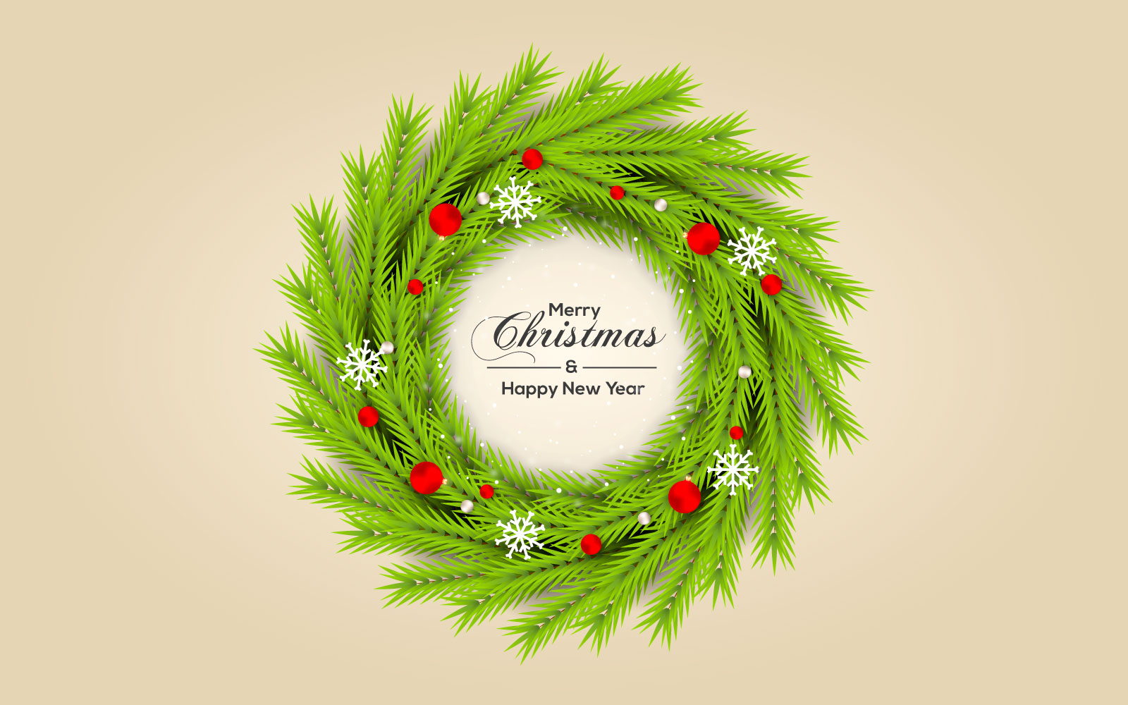 Christmas wreath vector concept design. merry christmas text in grass wreath element with leaves.