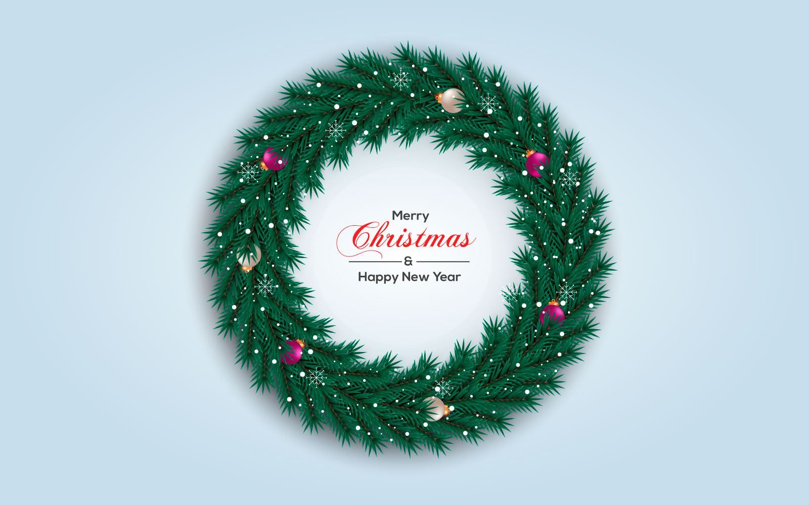 Christmas wreath vector concept design. merry christmas text in grass wreath element with star