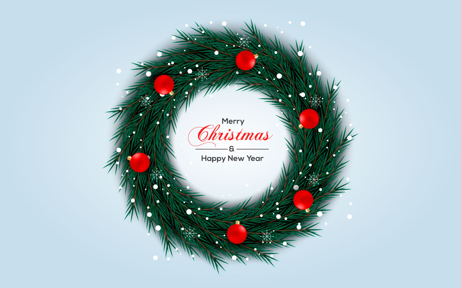 Christmas wreath vector concept design. merry christmas text in  wreath element