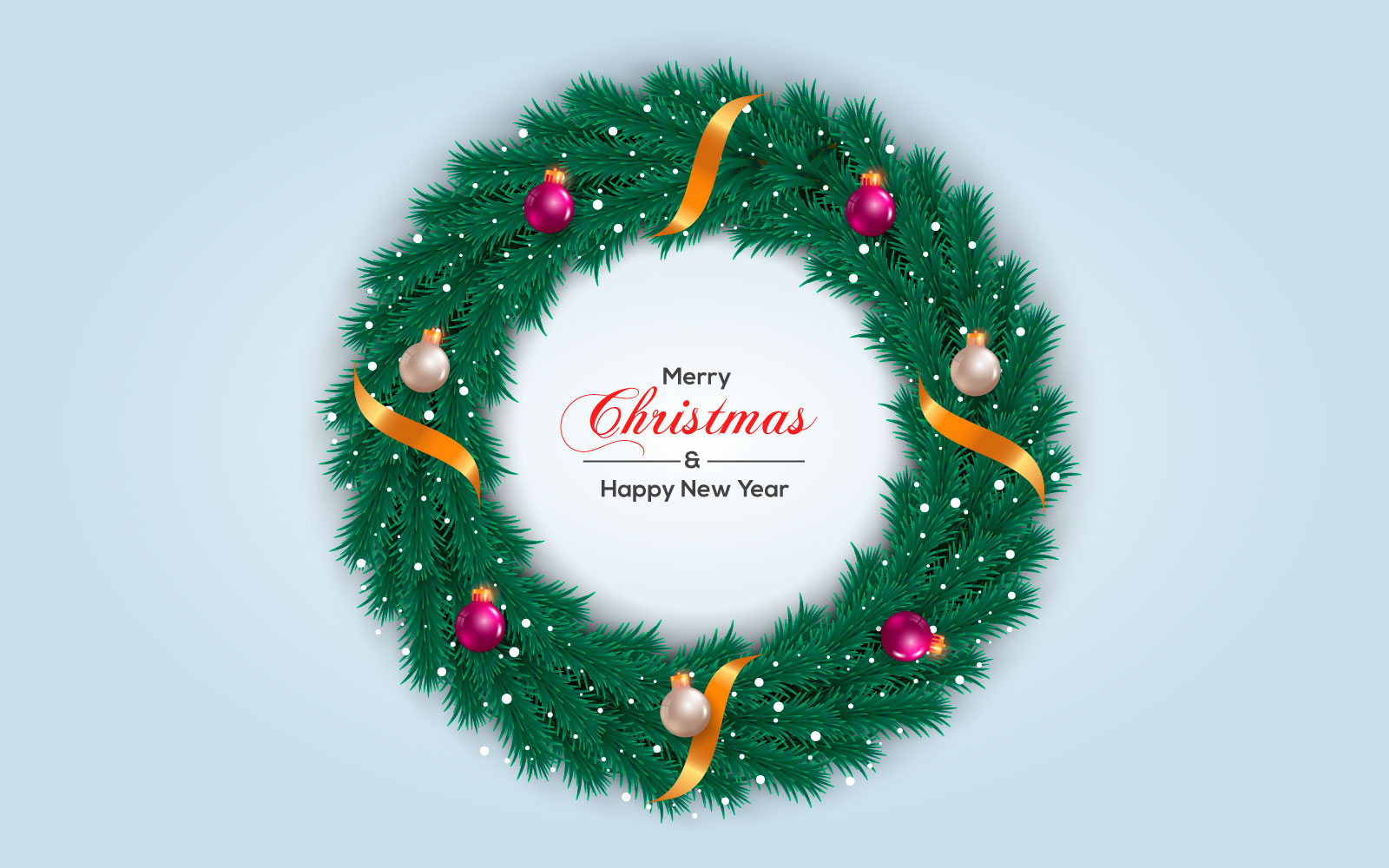 Christmas wreath vector design. merry christmas text in grass wreath element with leave