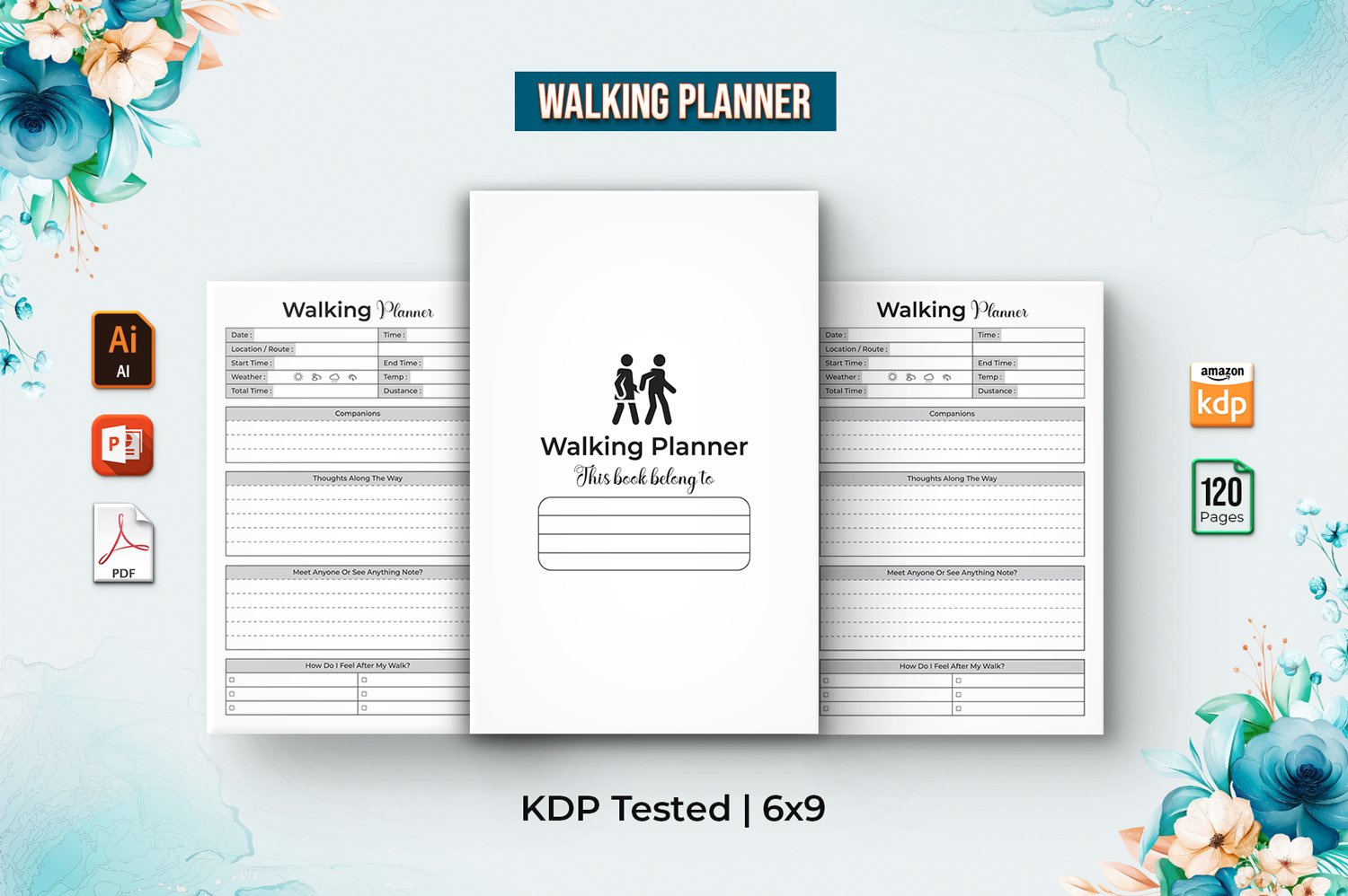 Editable Walking Journal - KDP Interior V-2