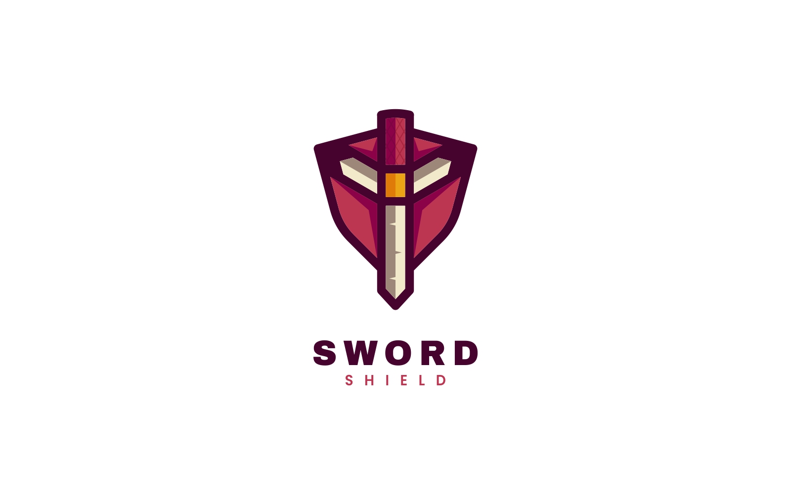 Sword Shield Simple Mascot Logo