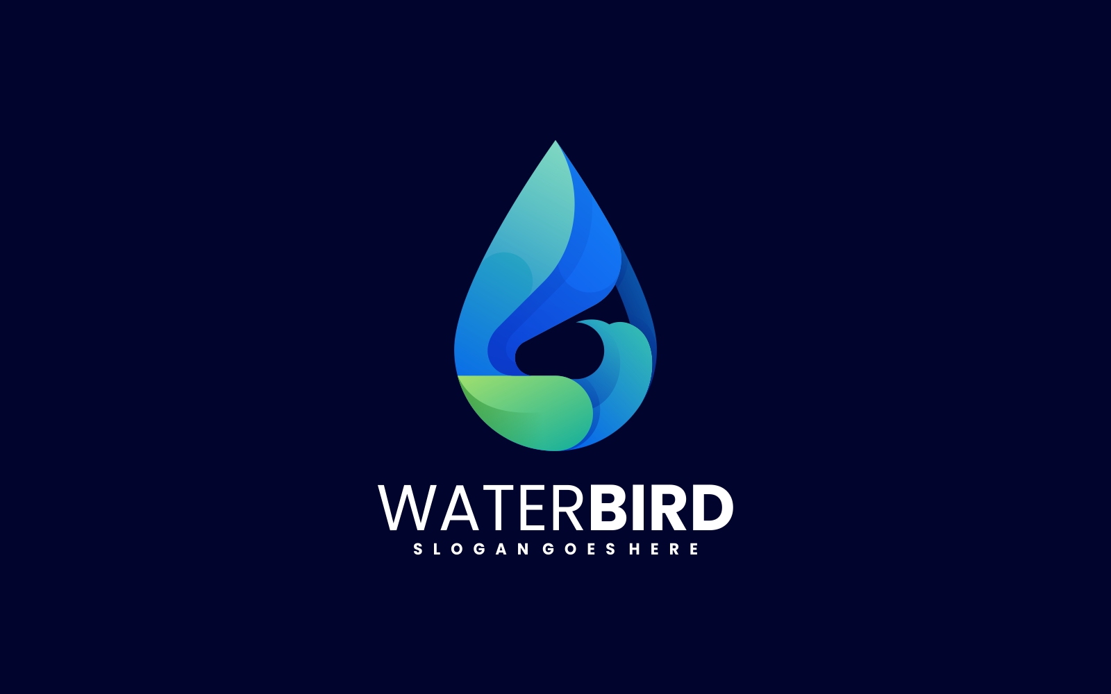 Water Bird Gradient Logo Style