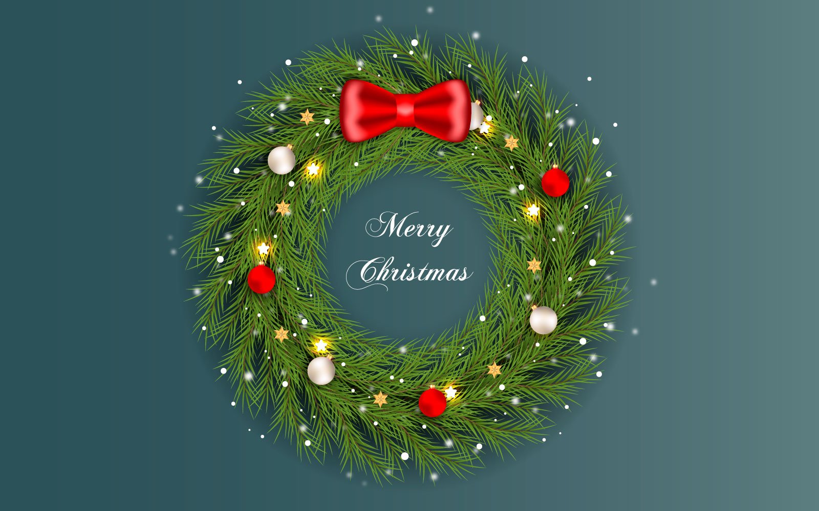 Christmas wreath with decorations isolated on color background  pine branch