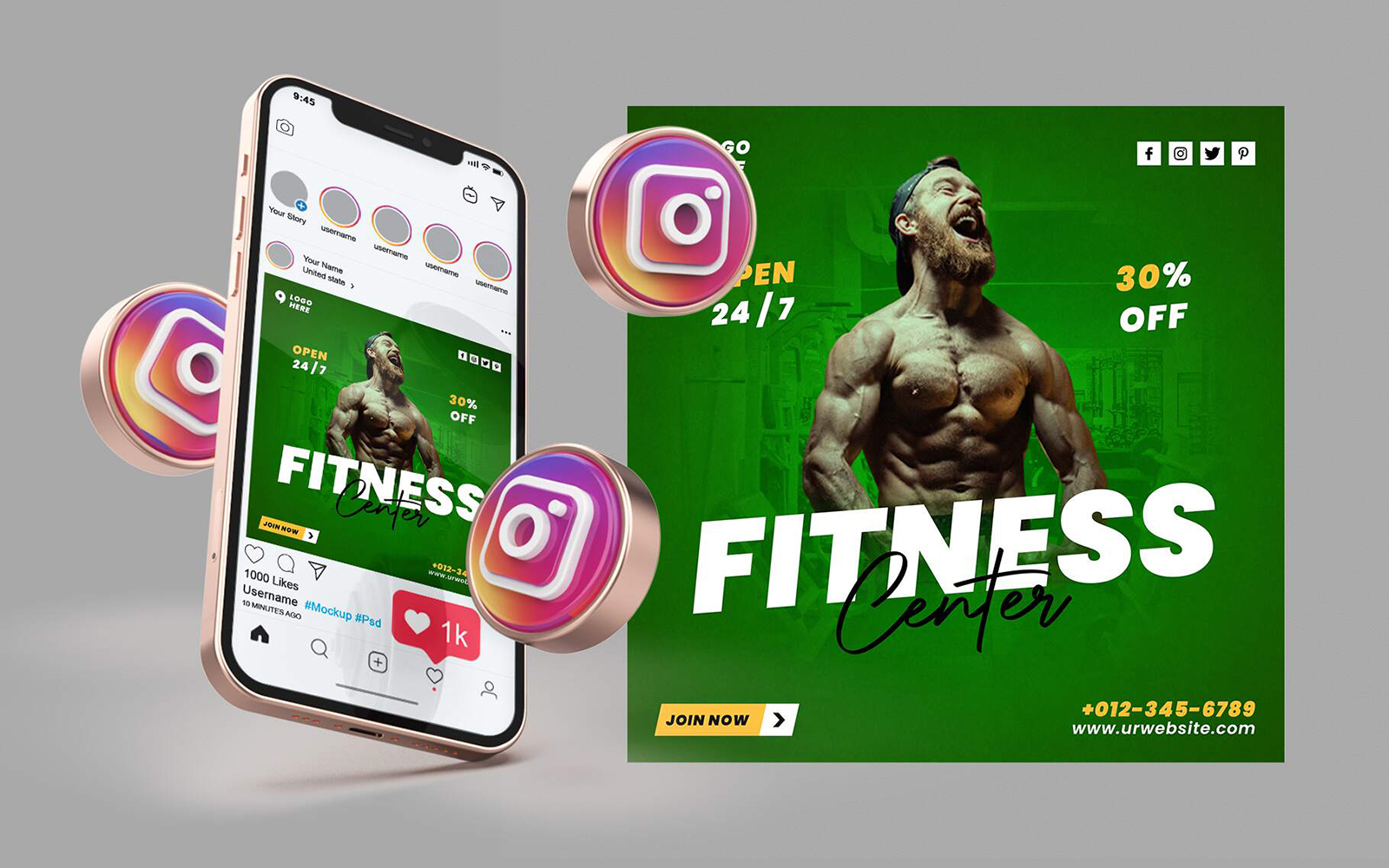 Fitness Gym Club Social Media Post