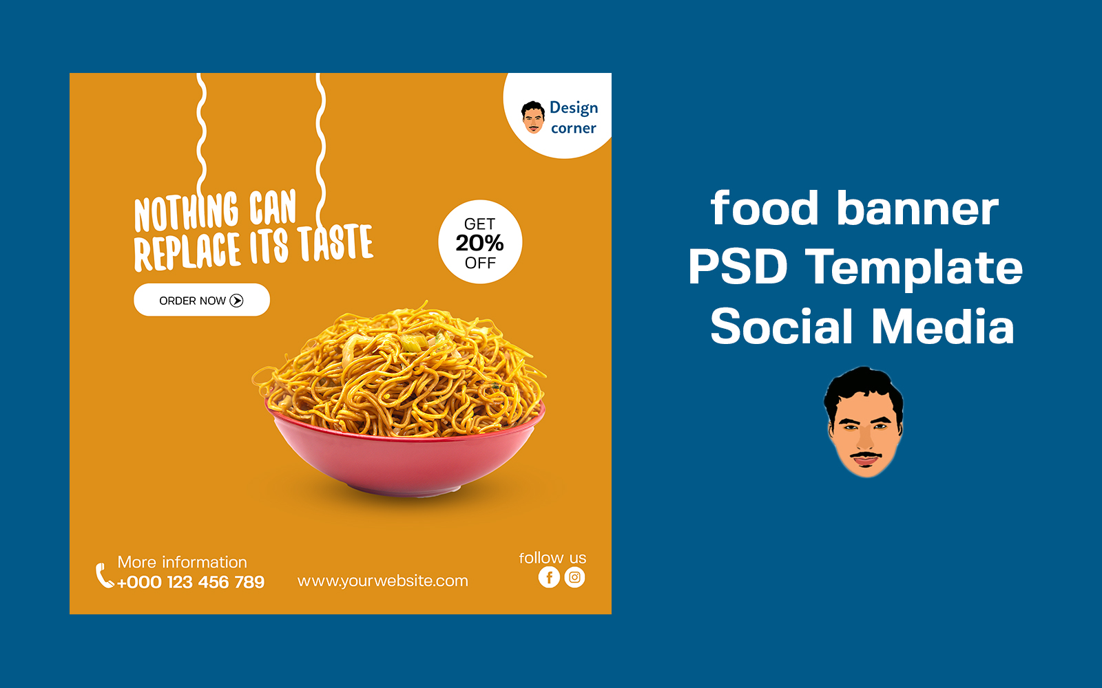 Food Banner PSD Template Social Media
