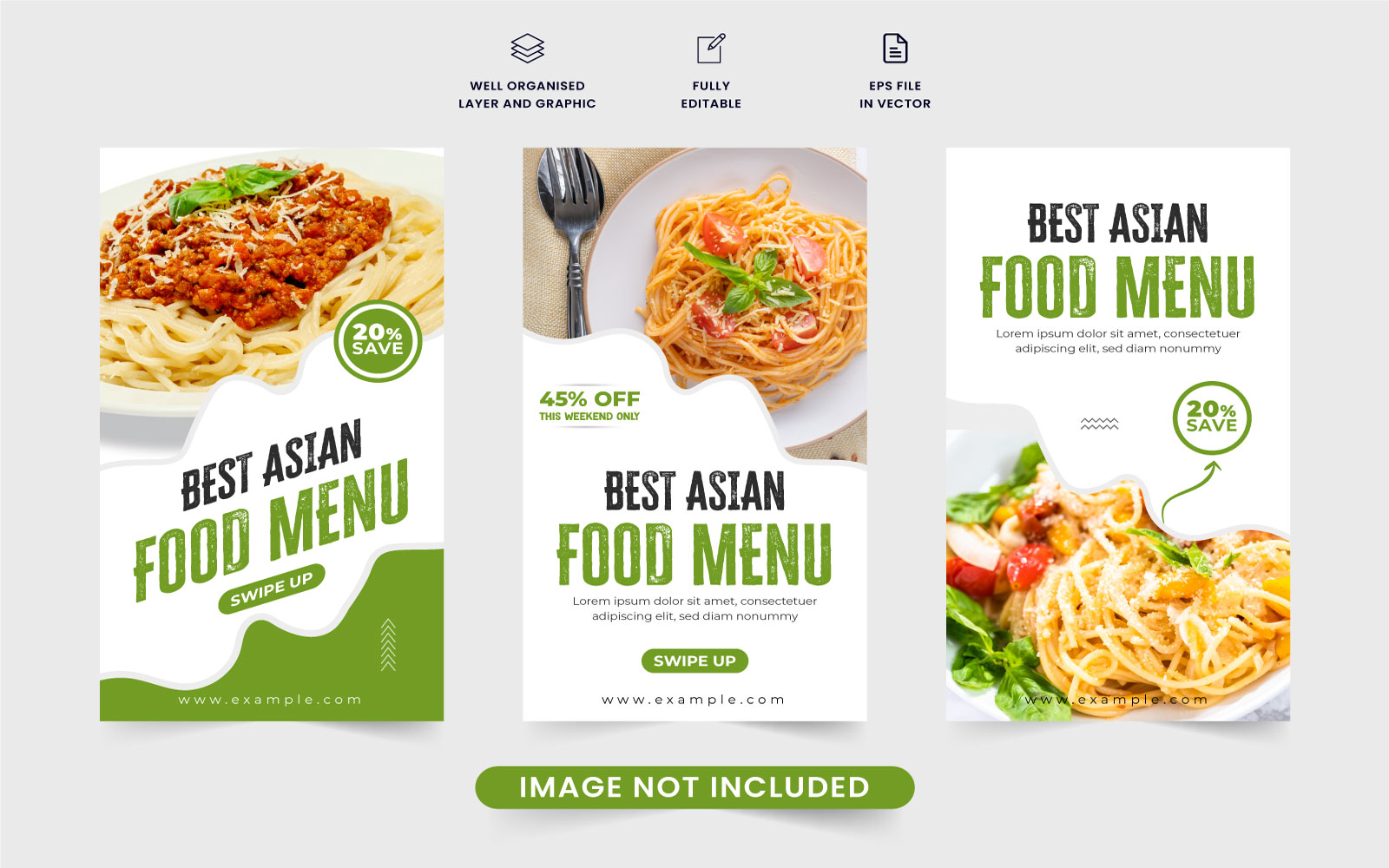 Asian food social media story template