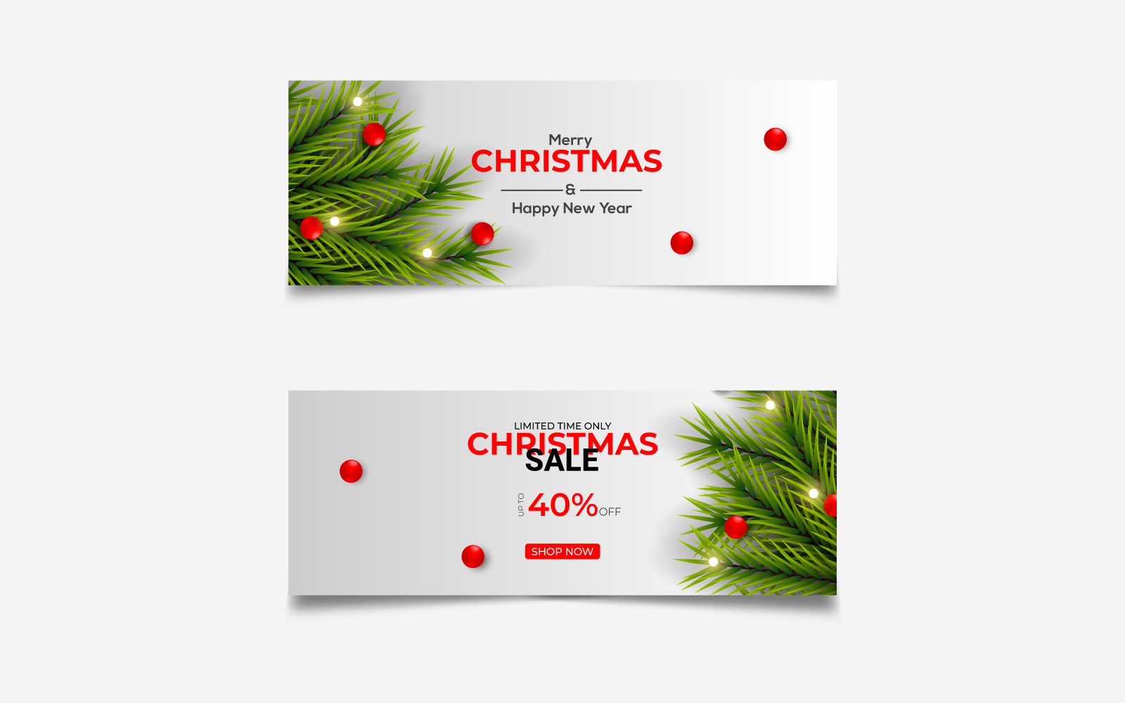 Merry Christmas season celebration social media cover template and christmas sale
