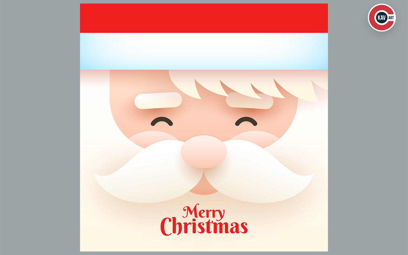 Christmas banner with Santa Claus face with Merry Christmas text - 00003