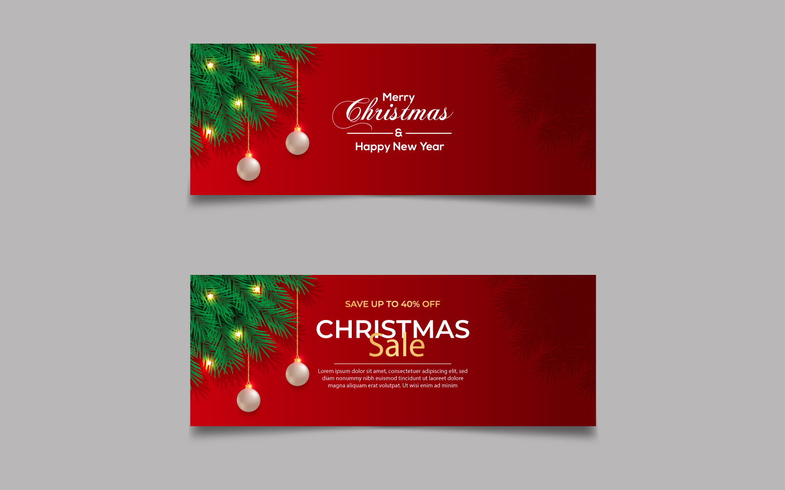 Merry Christmas season celebration social media cover template and christmas sale design