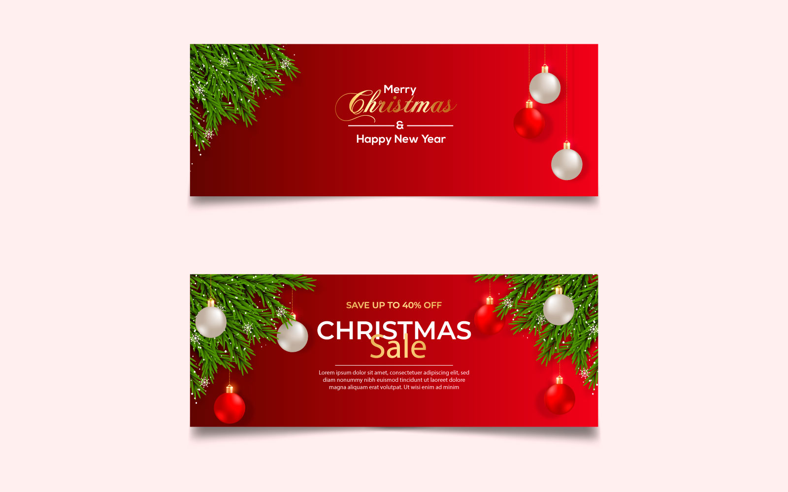 Christmas season celebration social media cover template and christmas sale with pine branch