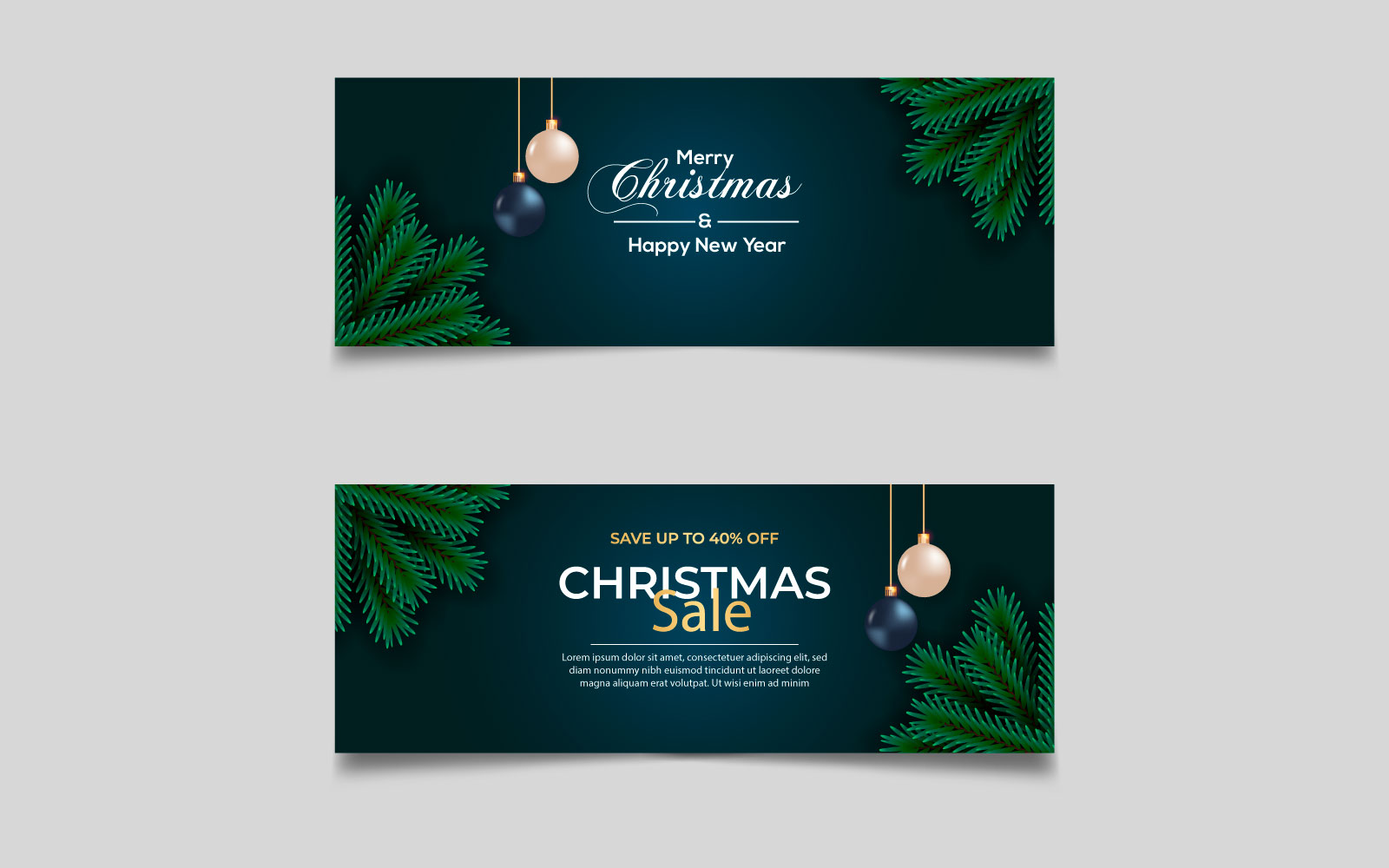Christmas season celebration social media cover template and christmas sale with  christmas balls