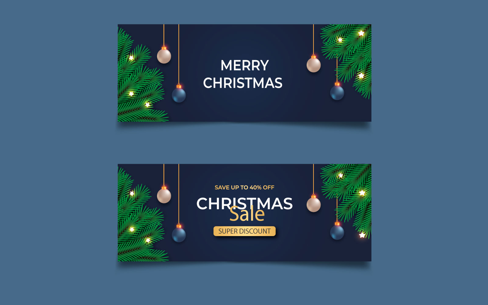 Merry christmas  banner with christmas decoration. social media  cover