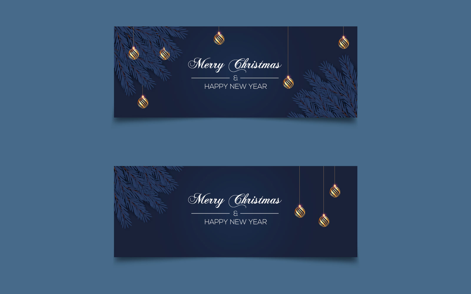 Merry christmas banner with christmas decoration. social media cover design