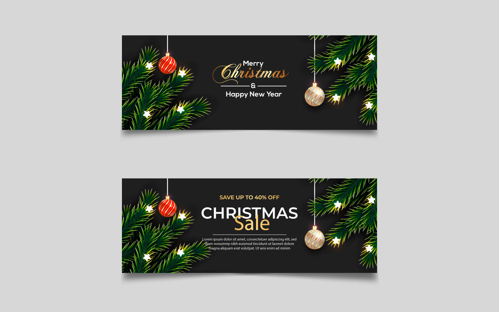 Christmas  banner with christmas decoration. social media  cover concept