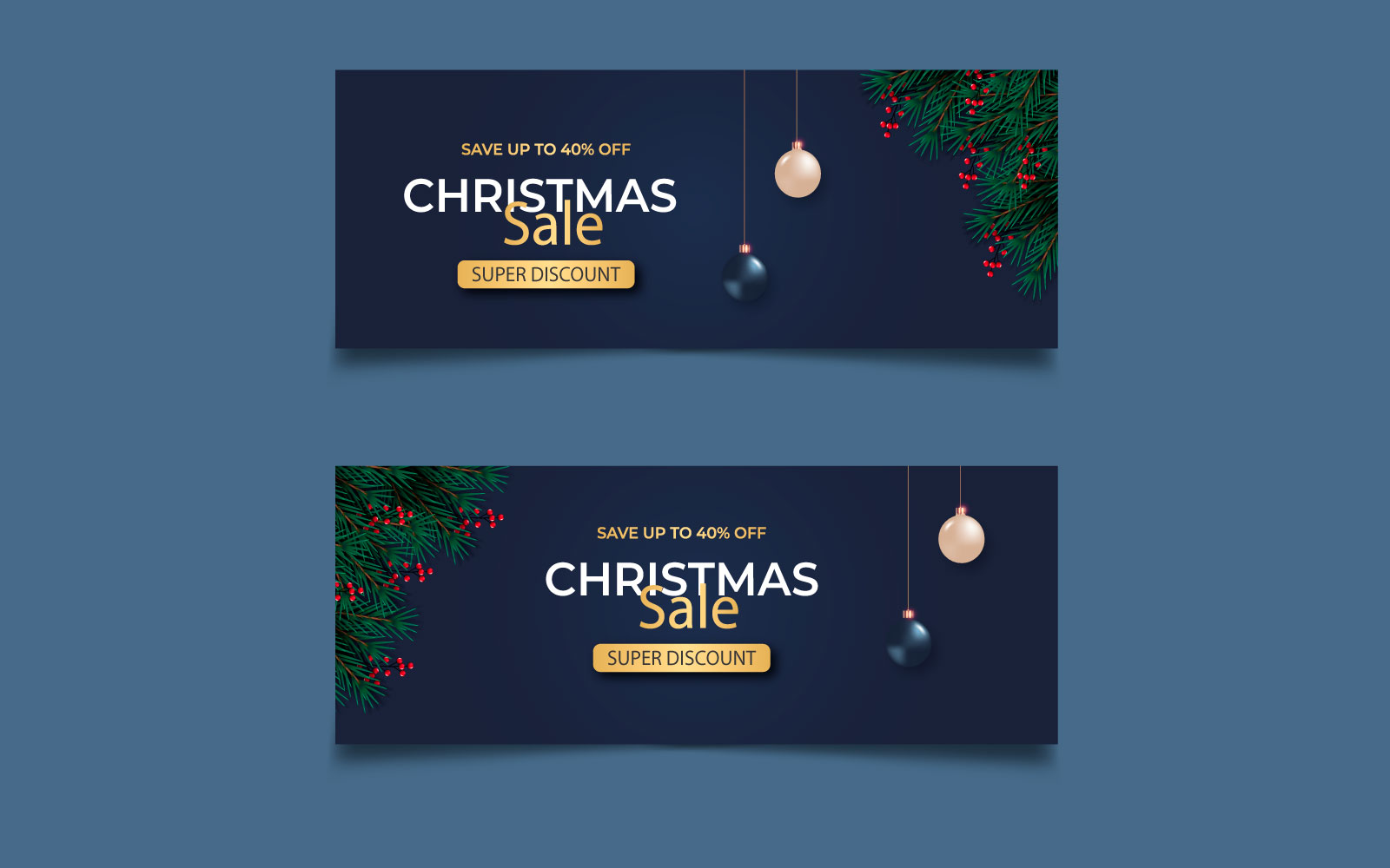 Christmas  banner with christmas decoration. social media  cover design