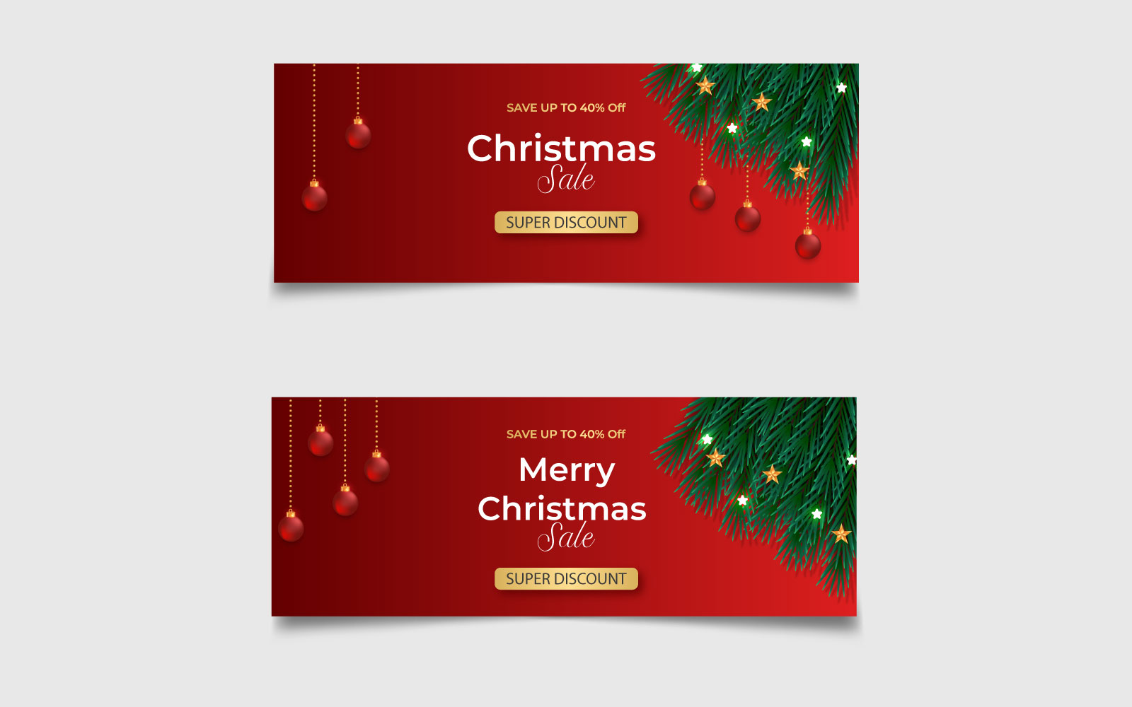 Merry christmas  banner with christmas decoration designs . social media  cover