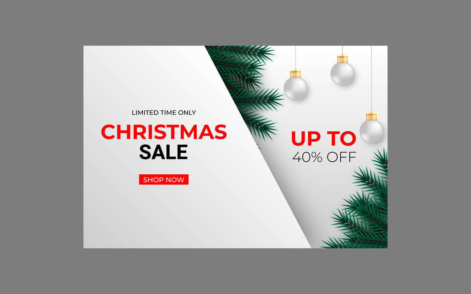 Christmas sale post social media post decoration with pine branches