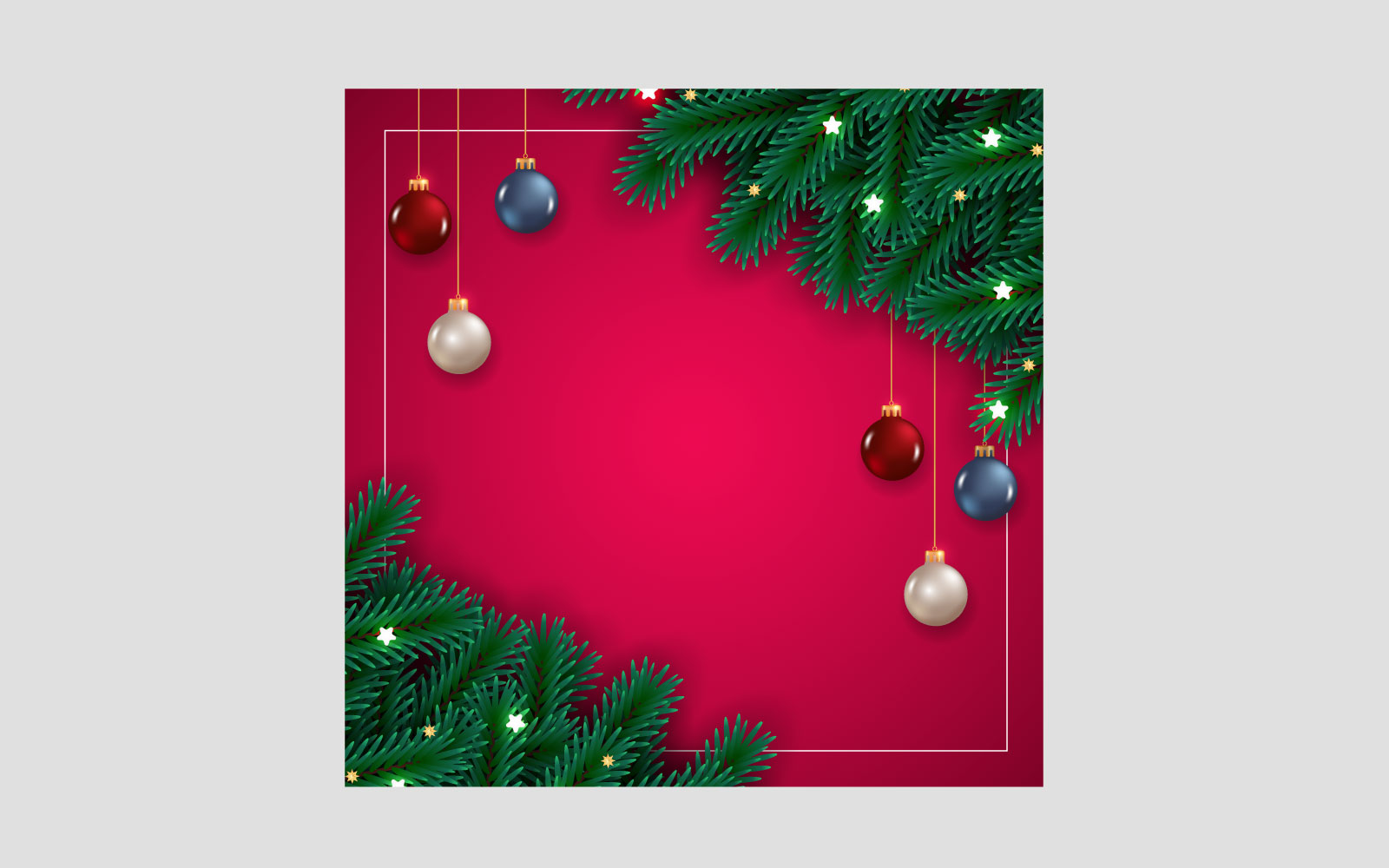Christmas sale post decoration with christmas ball pine branch and stars