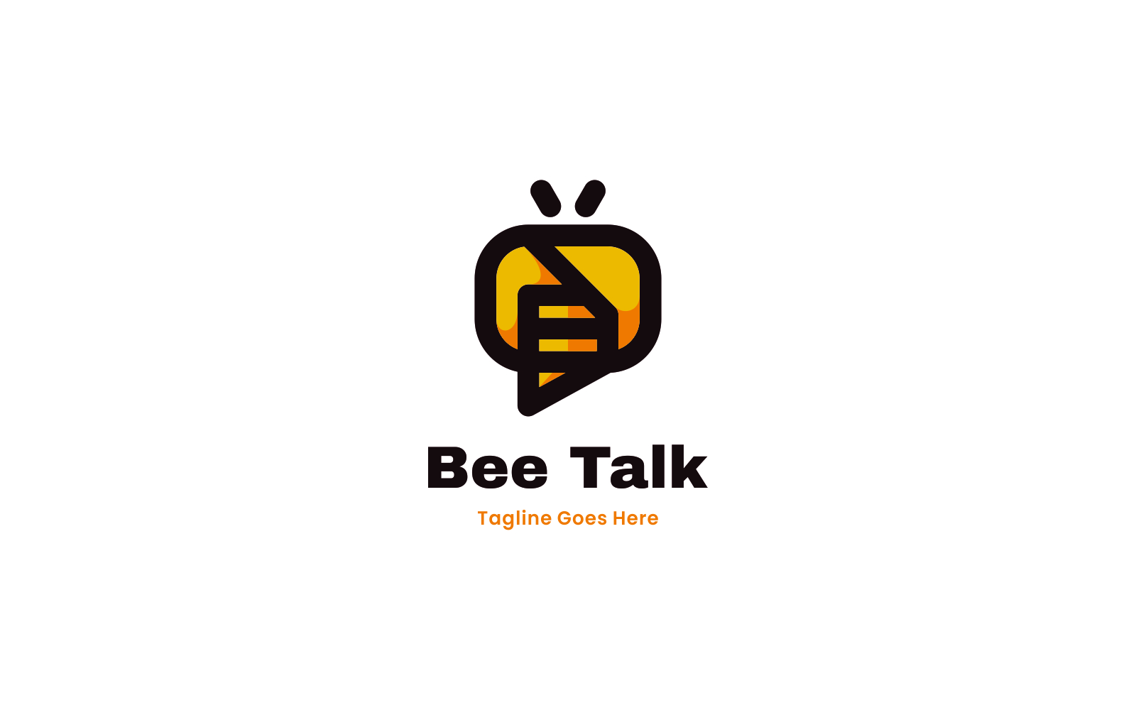 Bee Talk Simple Mascot Logo