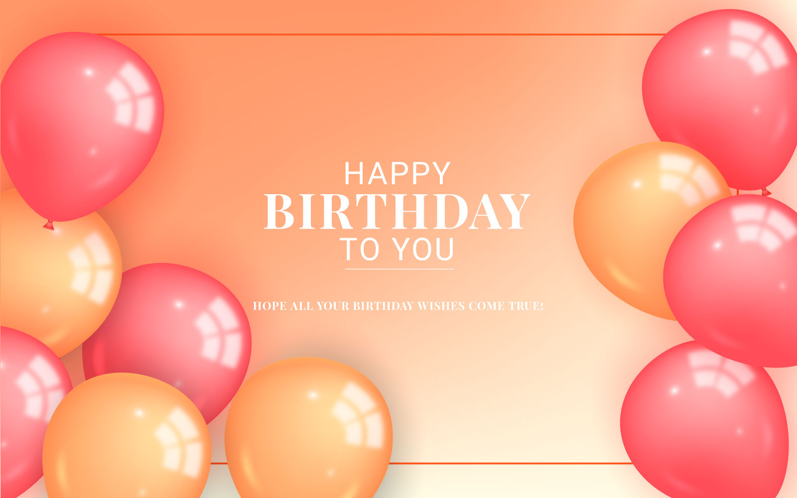 Birthday greeting vector template design. Happy birthday  space with red  balloons