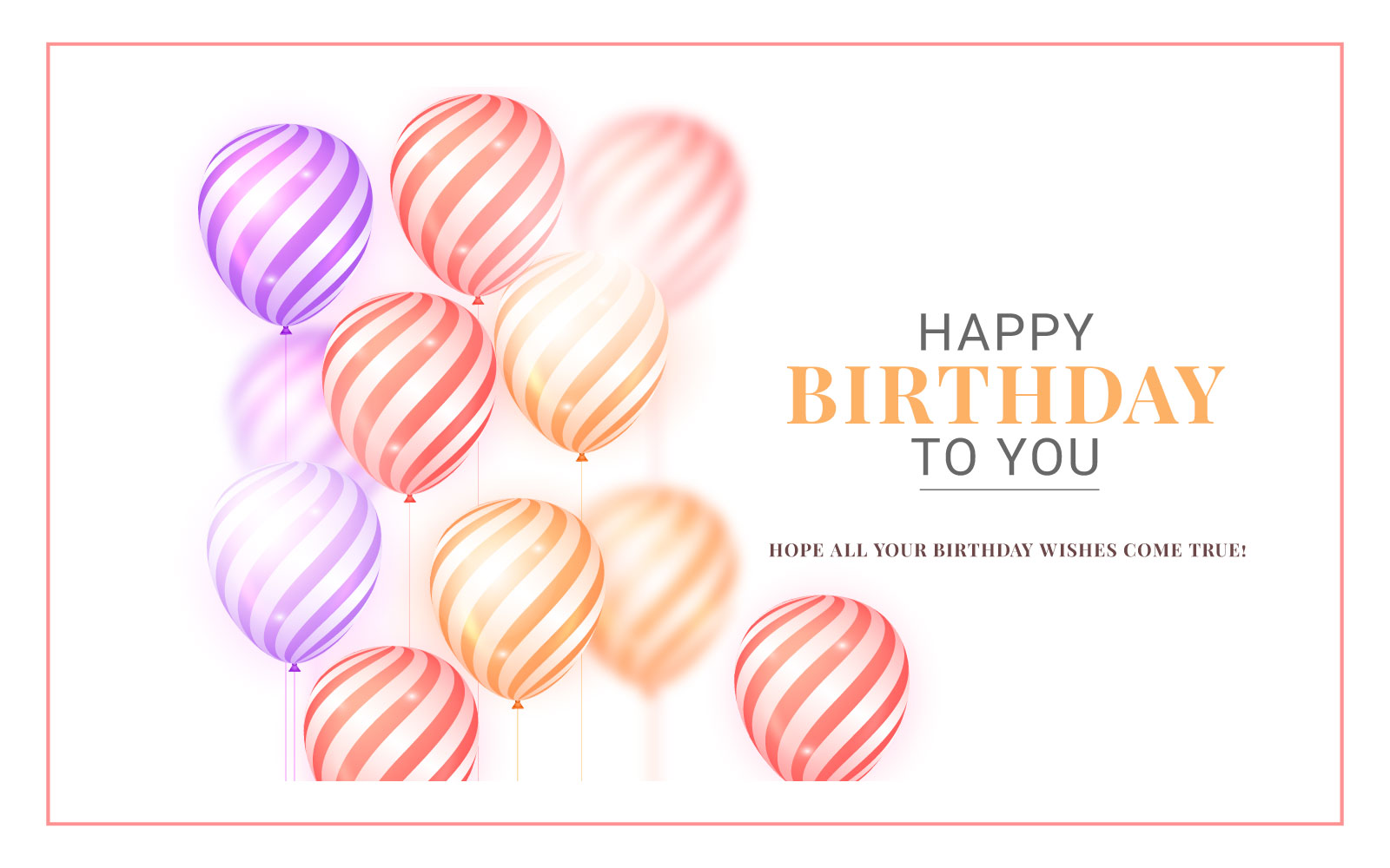 Birthday greeting vector template design. Happy birthday  stylish balloon