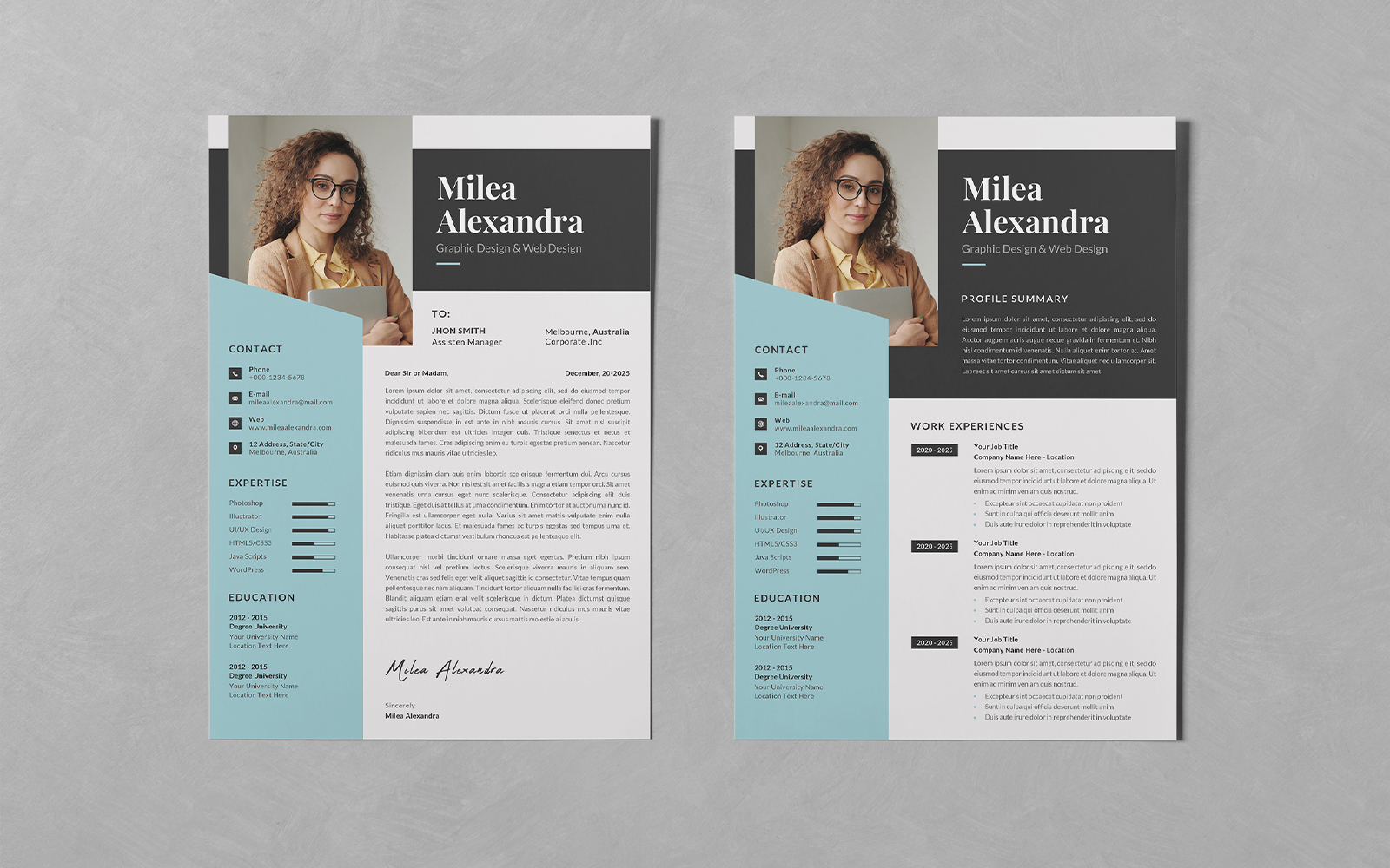 Resume/CV PSD Design Templates Vol 119