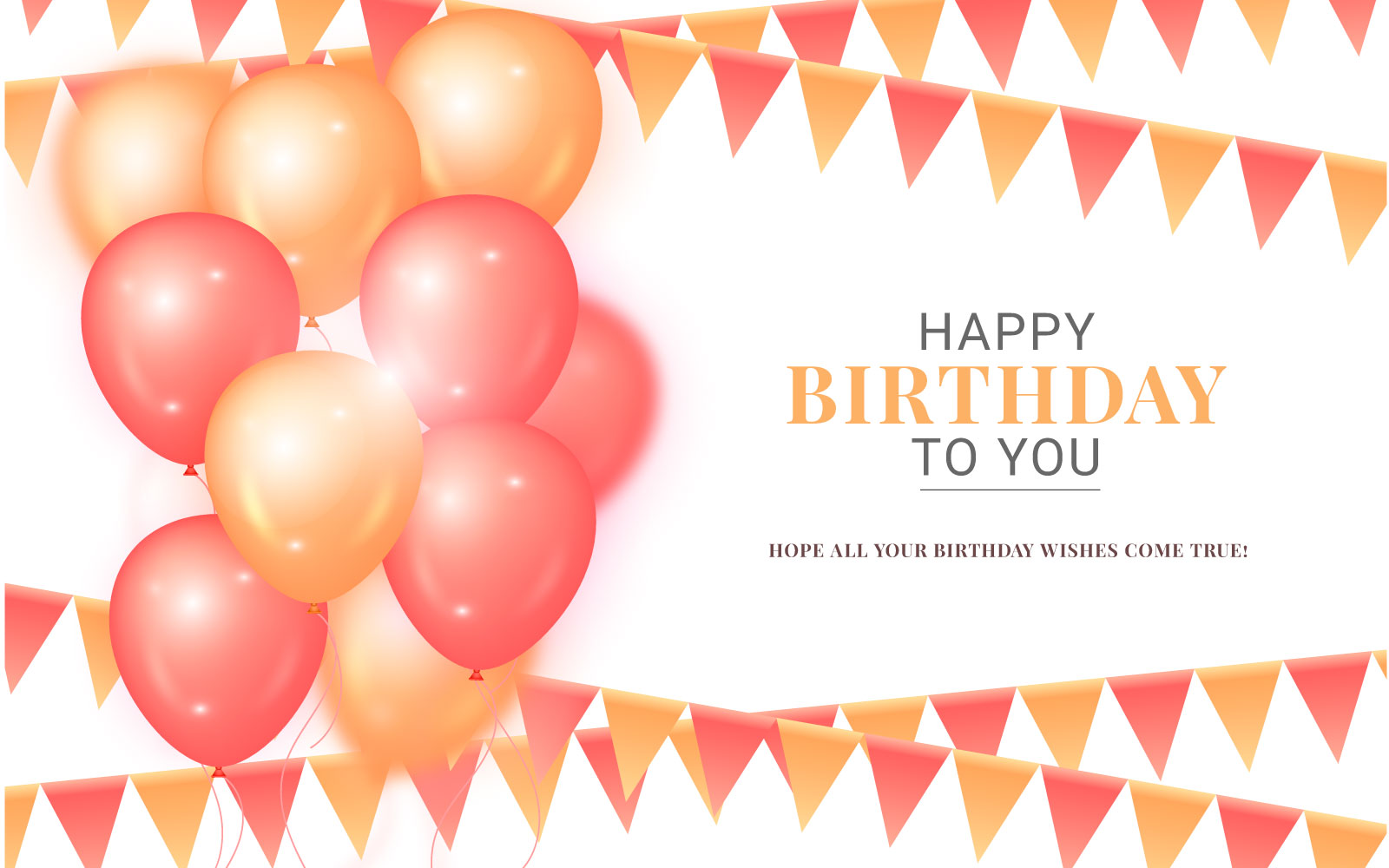 Happy birthday congratulations banner design with  balloons   for party holidays