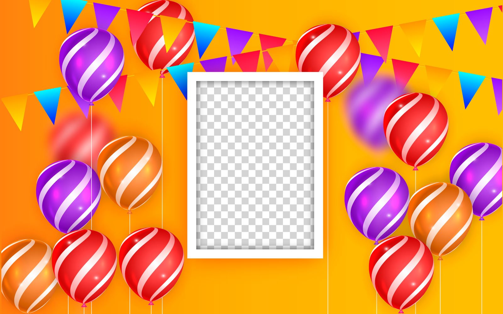 Birthday congratulations banner design with Colorful balloon  birthday background