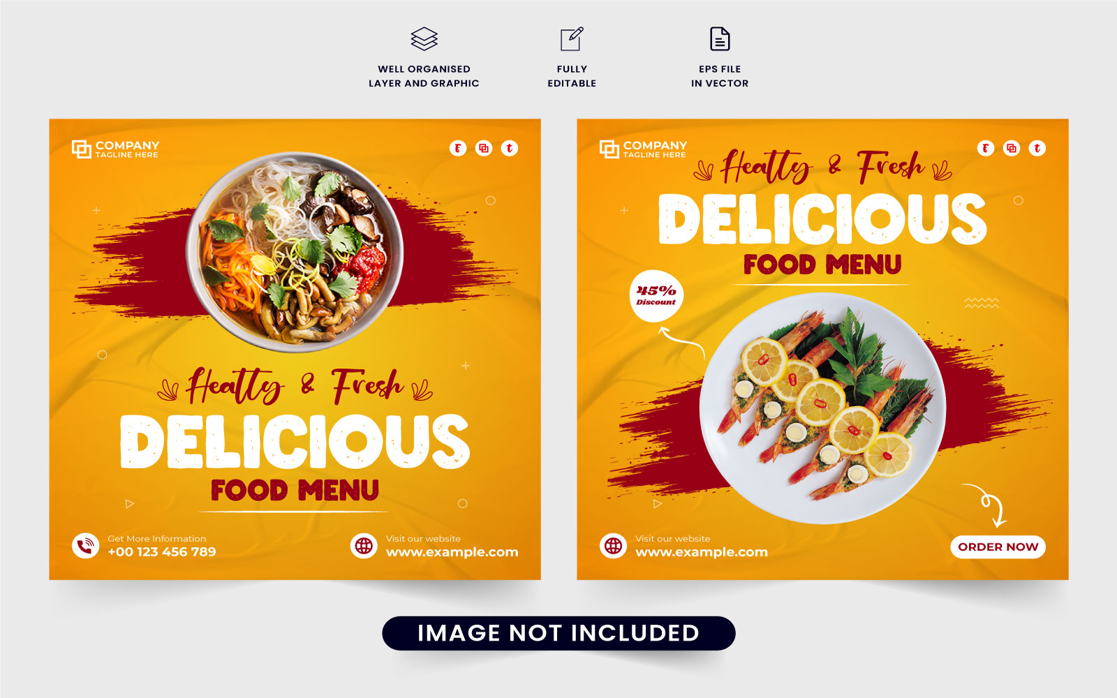 Fresh food menu social media marketing