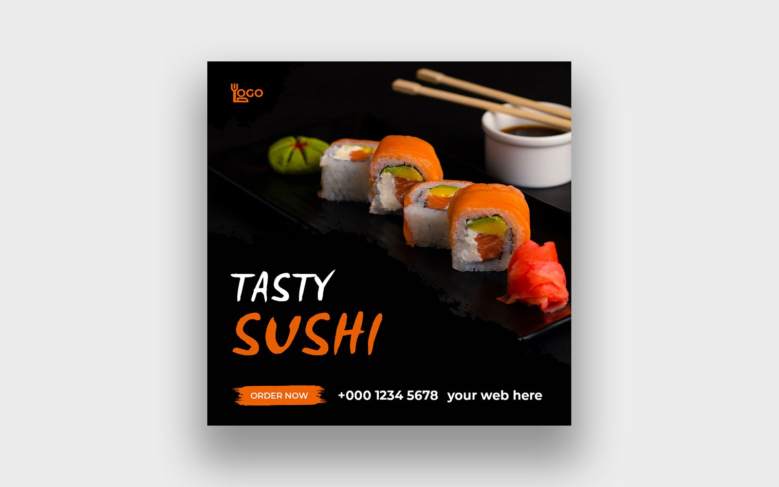Sushi food social media post