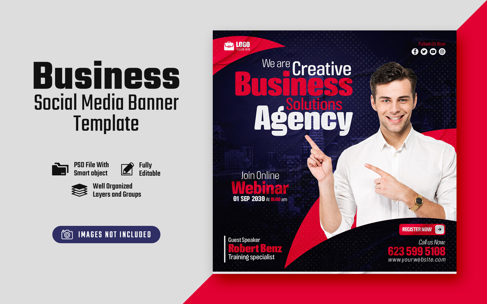 Creative Business Solution Agency Social Media Post Banner Template