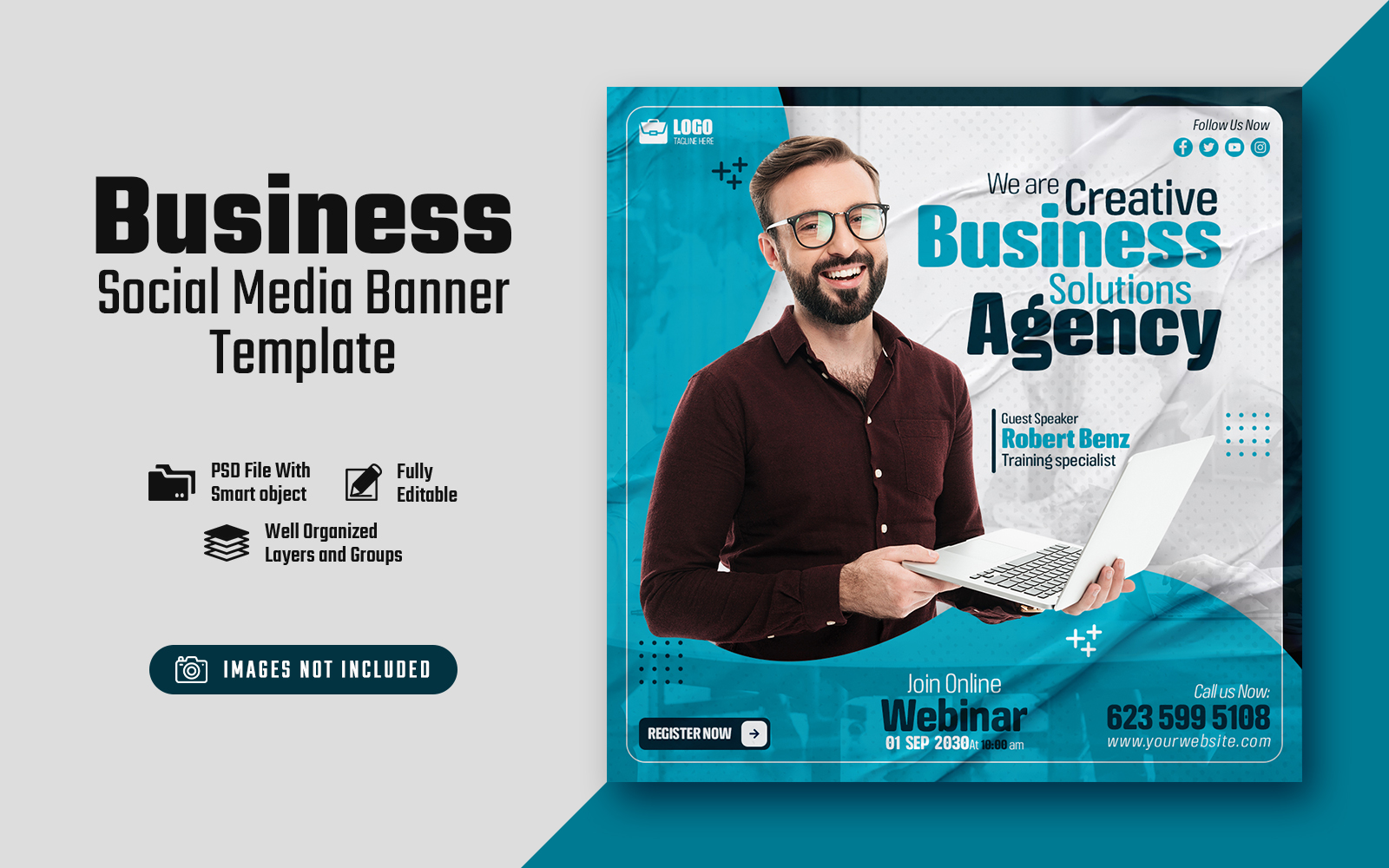 Creative Business Solution Agency Social Media Banner Template