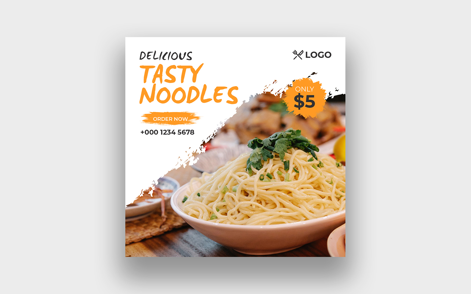 Noodle food instagram post template