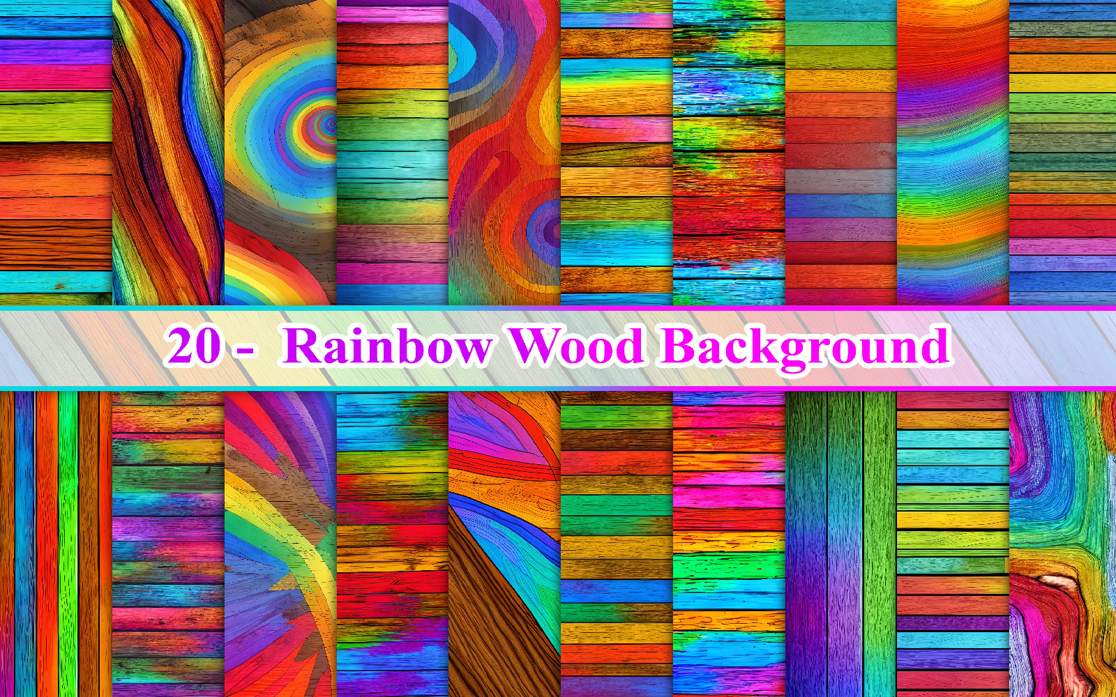Rainbow Wood Background, Colorful Wood Background