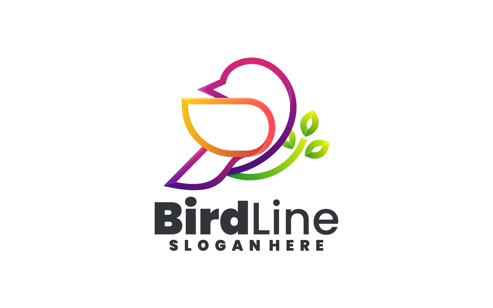 Bird Line Art Gradient Logo Vol.4