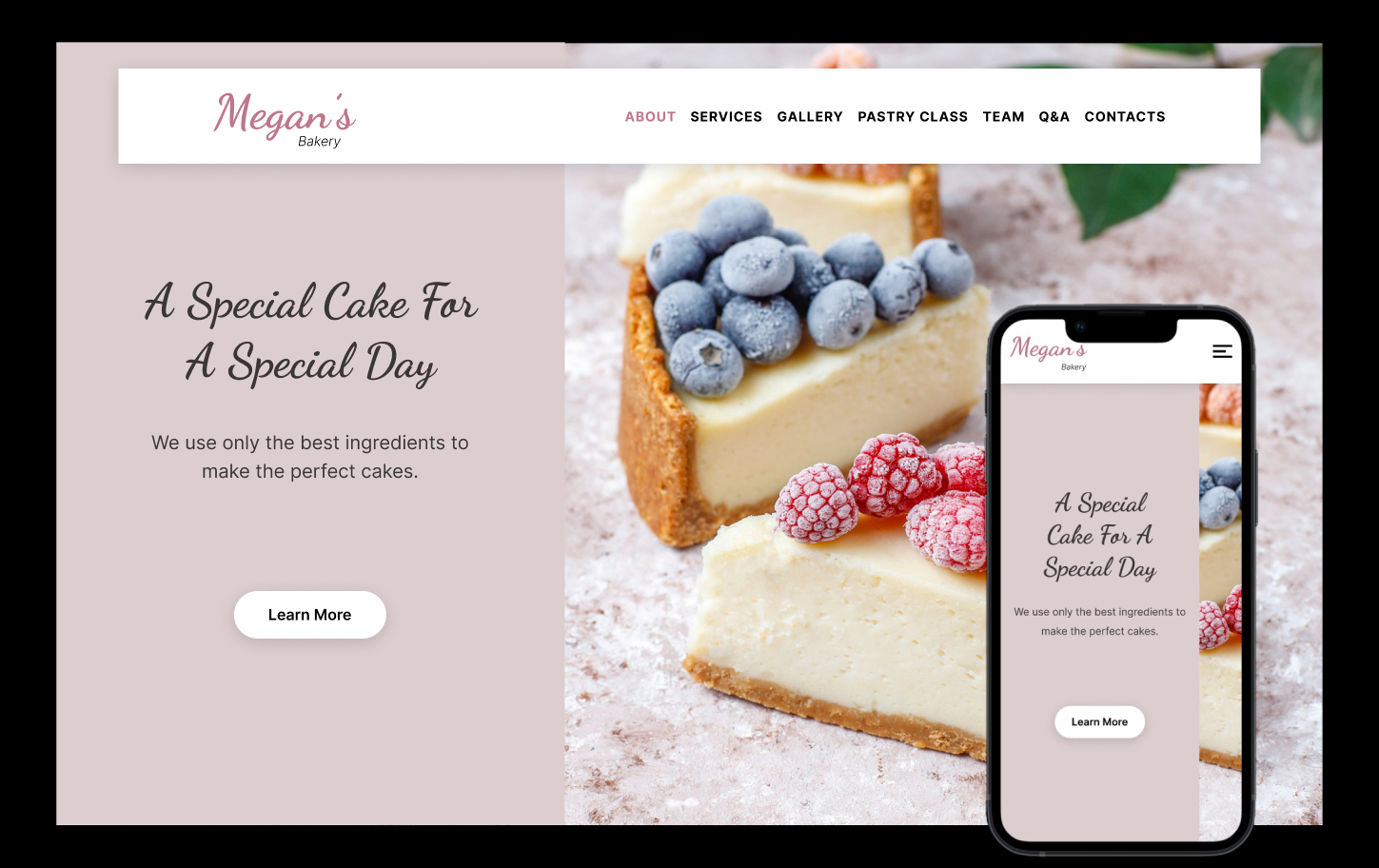 Megan's Bakery - Landing Page Template