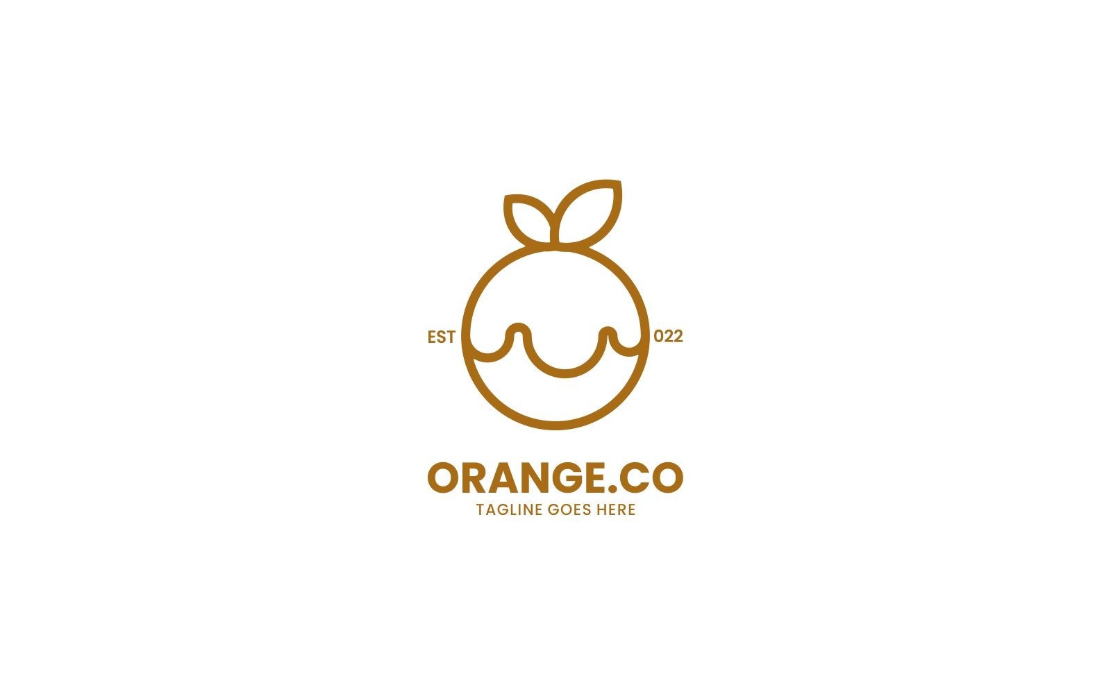 Orange Line Art Logo Template