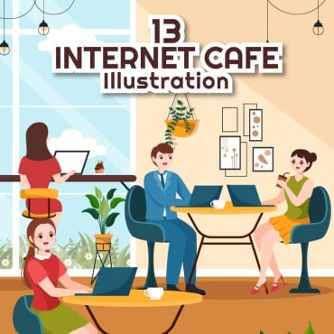 Cafe Workplace Illustrations Templates 298942