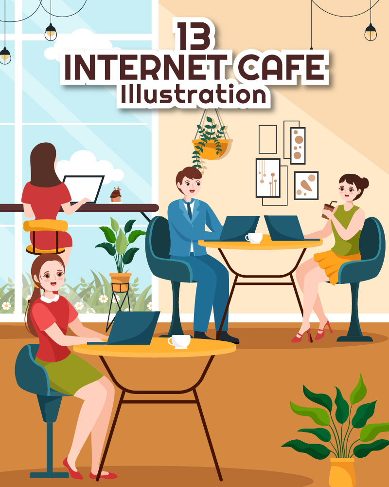 13 Internet Cafe Illustration