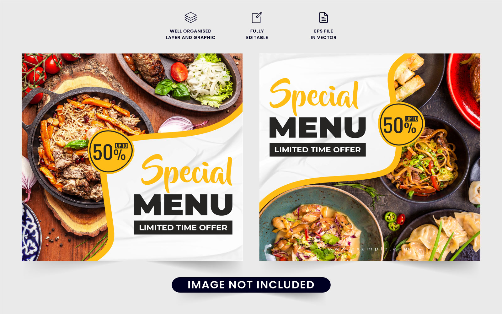 Food menu social media post template vector