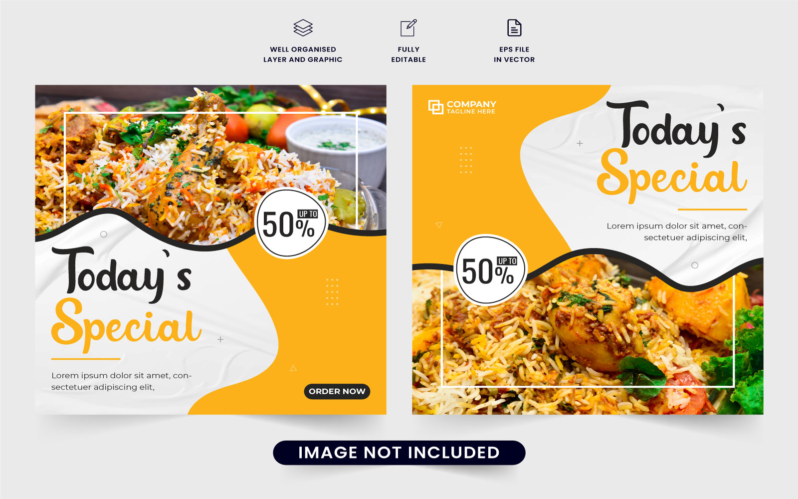 Food promo poster template vector design