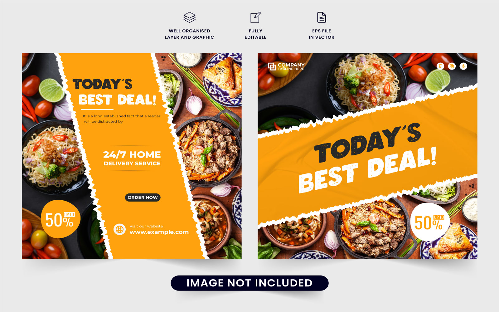 Food menu promo template vector design